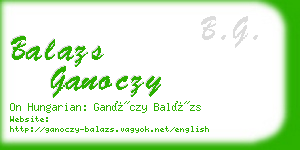 balazs ganoczy business card